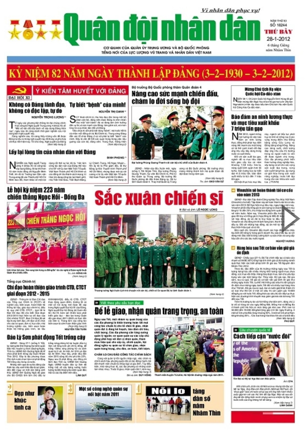 Thông báo tiêu chuẩn thụ hưởng các ấn phẩm Báo Quân đội nhân dân